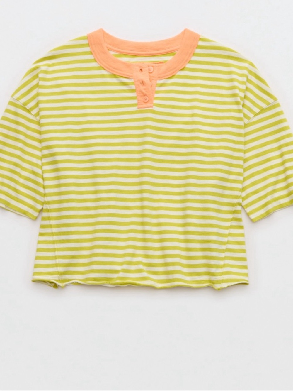 Summer 2026 Aerie remix henley cropped t-shirt NWT